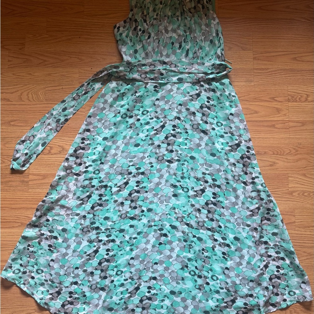 Elegant Mint Green Polka Dot Dress